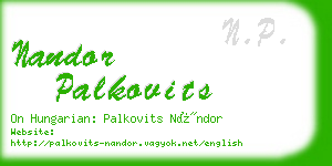 nandor palkovits business card